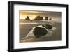 USA, Washington State, Olympic NP. Sunrise on coast beach and rocks.-Jaynes Gallery-Framed Photographic Print