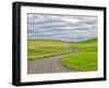 USA, Washington State, Palouse. Backcountry road leading through winter and spring wheat fields-Terry Eggers-Framed Photographic Print