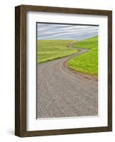 USA, Washington State, Palouse. Backcountry road leading through winter and spring wheat fields-Terry Eggers-Framed Photographic Print