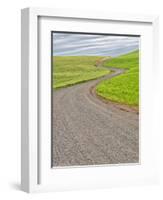 USA, Washington State, Palouse. Backcountry road leading through winter and spring wheat fields-Terry Eggers-Framed Photographic Print