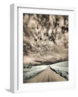 USA, Washington State, Palouse. Backcountry road through wheat field and clouds-Terry Eggers-Framed Photographic Print