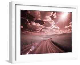 USA, Washington State, Palouse. Country backroad through spring crops-Terry Eggers-Framed Photographic Print