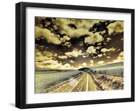 USA, Washington State, Palouse. Country backroad through spring crops-Terry Eggers-Framed Photographic Print