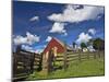 USA, Washington State, Palouse Country, Colfax, Old Red Barn with a Horse-Terry Eggers-Mounted Premium Photographic Print