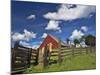 USA, Washington State, Palouse Country, Colfax, Old Red Barn with a Horse-Terry Eggers-Mounted Photographic Print