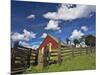 USA, Washington State, Palouse Country, Colfax, Old Red Barn with a Horse-Terry Eggers-Mounted Photographic Print