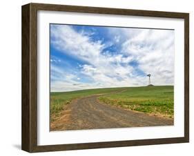 USA, Washington State, Palouse. Field road leading to weather vane-Terry Eggers-Framed Photographic Print