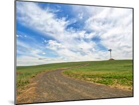 USA, Washington State, Palouse. Field road leading to weather vane-Terry Eggers-Mounted Photographic Print