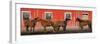 USA, Washington State, Palouse. Panoramic of horses next to red barn.-Jaynes Gallery-Framed Photographic Print