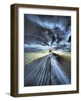 USA, Washington State, Palouse region, Backcountry road leading to Lone Tree-Terry Eggers-Framed Photographic Print