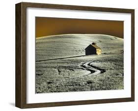 USA, Washington State, Palouse region, Old barn in field of wheat-Terry Eggers-Framed Photographic Print