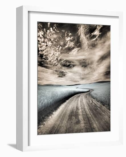 USA, Washington State, Palouse region, winding backcountry road through wheat fields-Terry Eggers-Framed Photographic Print