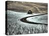 USA, Washington State, Palouse. Road running through the crops with barn along side the road-Terry Eggers-Stretched Canvas