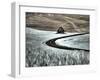 USA, Washington State, Palouse. Road running through the crops with barn along side the road-Terry Eggers-Framed Photographic Print