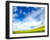 USA, Washington State, Palouse, Spring canola field with beautiful clouds-Terry Eggers-Framed Photographic Print