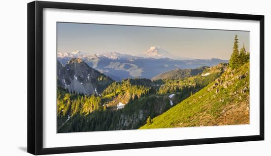 USA. Washington State. Panorama of Mt. Adams, Goat Rocks and Double Peak-Gary Luhm-Framed Photographic Print