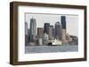 USA, Washington State, Puget Sound. Washington State ferry in Elliott Bay-Trish Drury-Framed Photographic Print