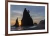 USA, Washington State, Rialto Beach. Sunset on sea stacks.-Jaynes Gallery-Framed Photographic Print