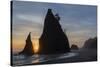 USA, Washington State, Rialto Beach. Sunset on sea stacks.-Jaynes Gallery-Stretched Canvas