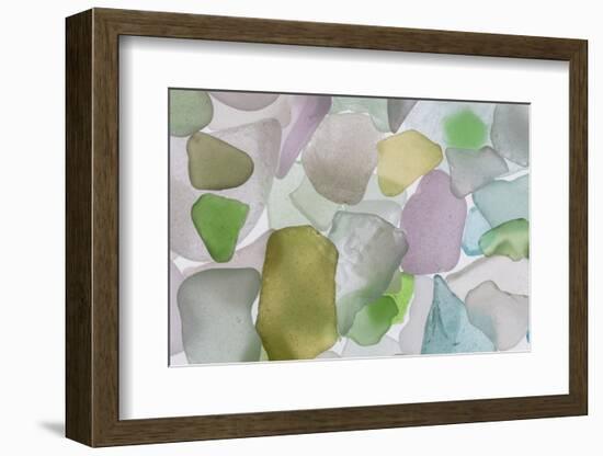 USA, Washington State, Seabeck. Beach glass close-up.-Jaynes Gallery-Framed Photographic Print