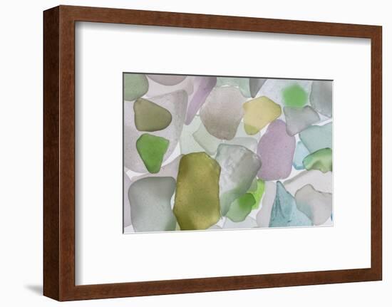 USA, Washington State, Seabeck. Beach glass close-up.-Jaynes Gallery-Framed Photographic Print