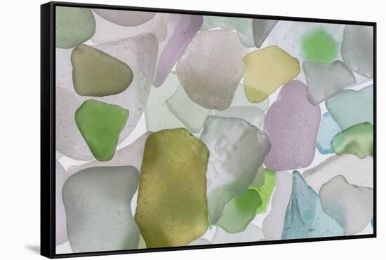 USA, Washington State, Seabeck. Beach glass close-up.-Jaynes Gallery-Framed Stretched Canvas