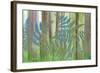 USA, Washington State, Seabeck. Collage of Bracken Ferns and Forest-Don Paulson-Framed Photographic Print