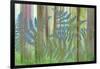 USA, Washington State, Seabeck. Collage of Bracken Ferns and Forest-Don Paulson-Framed Premium Photographic Print