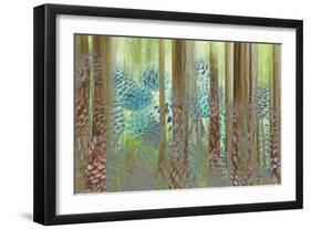 USA, Washington State, Seabeck. Collage of Pine Cones and Trees-Don Paulson-Framed Photographic Print