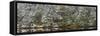 USA, Washington State, Seabeck, Misery Point Preserve. Panoramic of forest reflections in lagoon.-Jaynes Gallery-Framed Stretched Canvas