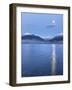 USA, Washington State, Seabeck. Moon setting over the Olympic Mountains and Hood Canal.-Jaynes Gallery-Framed Photographic Print