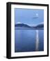USA, Washington State, Seabeck. Moon setting over the Olympic Mountains and Hood Canal.-Jaynes Gallery-Framed Photographic Print