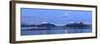 USA, Washington State, Seabeck. Panoramic of moon setting over Olympic Mountains and Hood Canal.-Jaynes Gallery-Framed Photographic Print