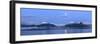 USA, Washington State, Seabeck. Panoramic of moon setting over Olympic Mountains and Hood Canal.-Jaynes Gallery-Framed Photographic Print