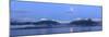 USA, Washington State, Seabeck. Panoramic of moon setting over Olympic Mountains and Hood Canal.-Jaynes Gallery-Mounted Photographic Print