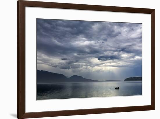 USA, Washington State, Seabeck. Storm clouds over Hood Canal.-Jaynes Gallery-Framed Photographic Print