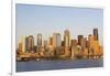 USA, Washington State, Seattle. Downtown waterfront in evening light.-Trish Drury-Framed Photographic Print