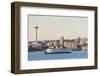 USA, Washington State, Seattle. Elliott Bay waterfront. Bainbridge ferry approaches in front of Spa-Trish Drury-Framed Photographic Print