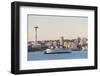 USA, Washington State, Seattle. Elliott Bay waterfront. Bainbridge ferry approaches in front of Spa-Trish Drury-Framed Photographic Print