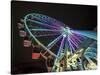 USA, Washington State, Seattle, ferris wheel at night.-Merrill Images-Stretched Canvas