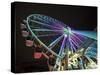 USA, Washington State, Seattle, ferris wheel at night.-Merrill Images-Stretched Canvas