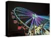 USA, Washington State, Seattle, ferris wheel at night.-Merrill Images-Stretched Canvas