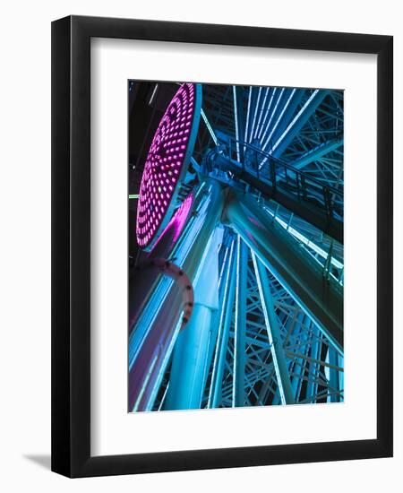 USA, Washington State, Seattle, ferris wheel at night.-Merrill Images-Framed Photographic Print