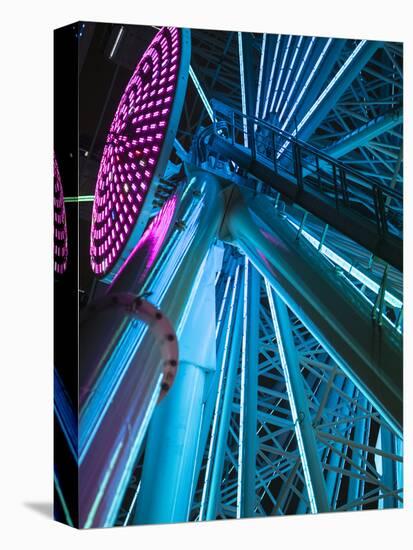 USA, Washington State, Seattle, ferris wheel at night.-Merrill Images-Stretched Canvas
