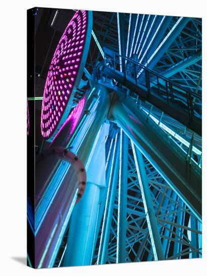 USA, Washington State, Seattle, ferris wheel at night.-Merrill Images-Stretched Canvas