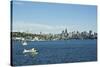 Usa, Washington State, Seattle. Lake Union and Downtown view from Gas Works Park-Michele Molinari-Stretched Canvas