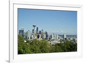 Usa, Washington State, Seattle. Queen Anne, Downtown view from Kerry Park, Mount Saint Helens in th-Michele Molinari-Framed Photographic Print