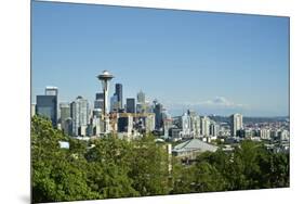 Usa, Washington State, Seattle. Queen Anne, Downtown view from Kerry Park, Mount Saint Helens in th-Michele Molinari-Mounted Photographic Print