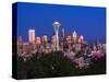 USA, Washington State, Seattle, Seattle Skyline at Dusk-Terry Eggers-Stretched Canvas