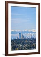 USA, Washington State. Seattle skyline and Olympic mountains-Merrill Images-Framed Premium Photographic Print